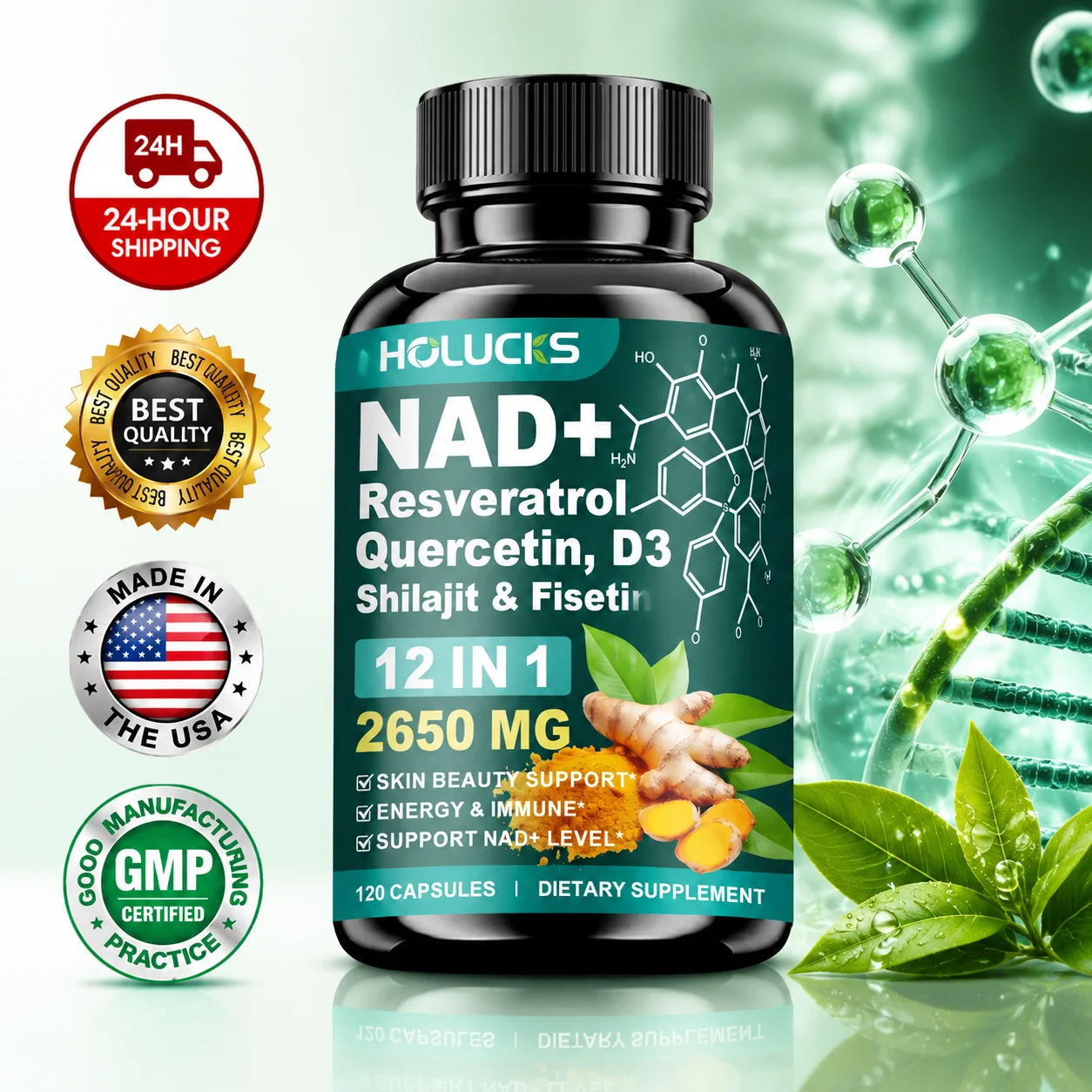 Wellness Quercetin - High Potency NAD+ Supplement, with Quercetin,
